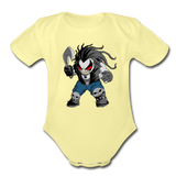 Character #51 Organic Short Sleeve Baby Bodysuit - washed yellow