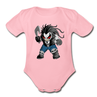 Character #51 Organic Short Sleeve Baby Bodysuit - light pink