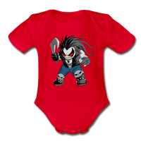 Character #51 Organic Short Sleeve Baby Bodysuit - red