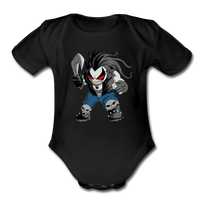 Character #51 Organic Short Sleeve Baby Bodysuit - black