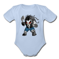 Character #51 Organic Short Sleeve Baby Bodysuit - sky