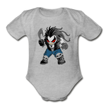 Character #51 Organic Short Sleeve Baby Bodysuit - heather gray