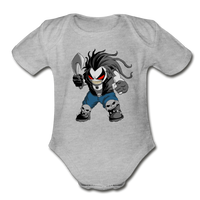 Character #51 Organic Short Sleeve Baby Bodysuit - heather gray