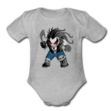 Character #51 Organic Short Sleeve Baby Bodysuit - heather gray