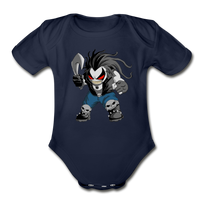 Character #51 Organic Short Sleeve Baby Bodysuit - dark navy
