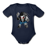 Character #51 Organic Short Sleeve Baby Bodysuit - dark navy
