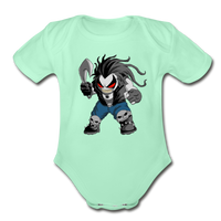 Character #51 Organic Short Sleeve Baby Bodysuit - light mint