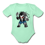Character #51 Organic Short Sleeve Baby Bodysuit - light mint