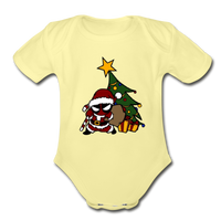 Character #52 Organic Short Sleeve Baby Bodysuit - washed yellow