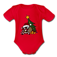 Character #52 Organic Short Sleeve Baby Bodysuit - red