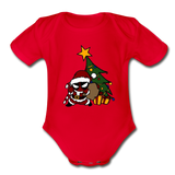 Character #52 Organic Short Sleeve Baby Bodysuit - red