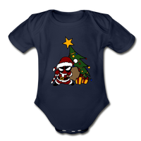 Character #52 Organic Short Sleeve Baby Bodysuit - dark navy