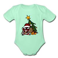 Character #52 Organic Short Sleeve Baby Bodysuit - light mint