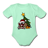 Character #52 Organic Short Sleeve Baby Bodysuit - light mint