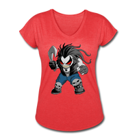 Character #51 Women's Tri-Blend V-Neck T-Shirt - heather red