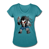 Character #51 Women's Tri-Blend V-Neck T-Shirt - heather turquoise