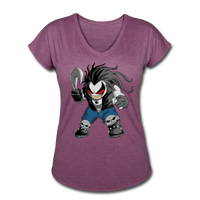 Character #51 Women's Tri-Blend V-Neck T-Shirt - heather plum
