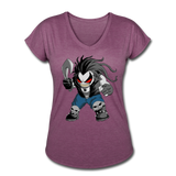Character #51 Women's Tri-Blend V-Neck T-Shirt - heather plum