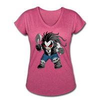 Character #51 Women's Tri-Blend V-Neck T-Shirt - heather raspberry