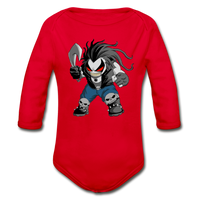 Character #51 Organic Long Sleeve Baby Bodysuit - red