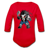 Character #51 Organic Long Sleeve Baby Bodysuit - red