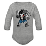 Character #51 Organic Long Sleeve Baby Bodysuit - heather gray