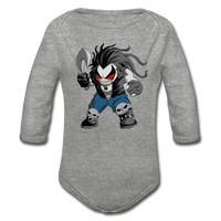 Character #51 Organic Long Sleeve Baby Bodysuit - heather gray