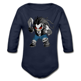 Character #51 Organic Long Sleeve Baby Bodysuit - dark navy