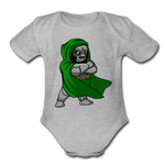 Character #53 Organic Short Sleeve Baby Bodysuit - heather gray