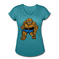 Character #54 Women's Tri-Blend V-Neck T-Shirt - heather turquoise