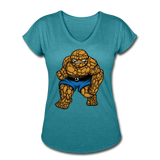 Character #54 Women's Tri-Blend V-Neck T-Shirt - heather turquoise