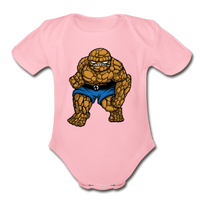 Character #54 Organic Short Sleeve Baby Bodysuit - light pink