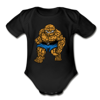 Character #54 Organic Short Sleeve Baby Bodysuit - black
