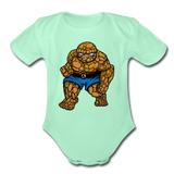 Character #54 Organic Short Sleeve Baby Bodysuit - light mint