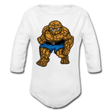 Character #54 Organic Long Sleeve Baby Bodysuit - white