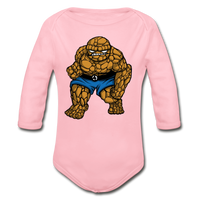 Character #54 Organic Long Sleeve Baby Bodysuit - light pink