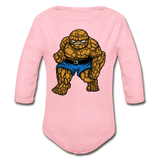 Character #54 Organic Long Sleeve Baby Bodysuit - light pink