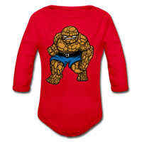 Character #54 Organic Long Sleeve Baby Bodysuit - red