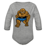 Character #54 Organic Long Sleeve Baby Bodysuit - heather gray