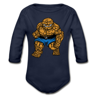 Character #54 Organic Long Sleeve Baby Bodysuit - dark navy