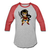 Character #55 Baseball T-Shirt - heather gray/red