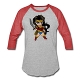 Character #55 Baseball T-Shirt - heather gray/red