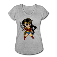 Character #55 Women's Tri-Blend V-Neck T-Shirt - heather gray
