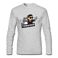 Triggered Diamond Hands Men's Long Sleeve T-Shirt by Next Level - heather gray