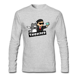 Triggered Diamond Hands Men's Long Sleeve T-Shirt by Next Level - heather gray