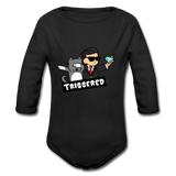 Triggered Diamond Hands Organic Long Sleeve Baby Bodysuit - black