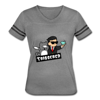 Triggered Diamond Hands Women’s Vintage Sport T-Shirt - heather gray/charcoal