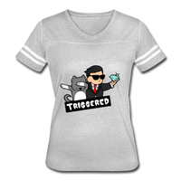 Triggered Diamond Hands Women’s Vintage Sport T-Shirt - heather gray/white