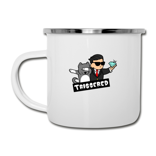 Triggered Diamond Hands Camper Mug - white