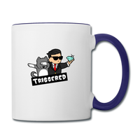 Triggered Diamond Hands Contrast Coffee Mug - white/cobalt blue